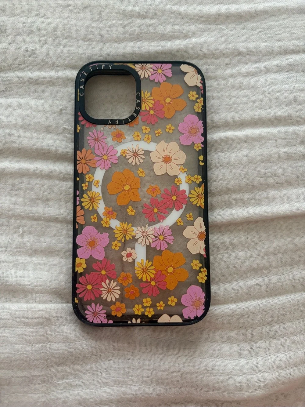 Casetify Floral iPhone Case - Pink, Orange, Yellow & Cream Flowers